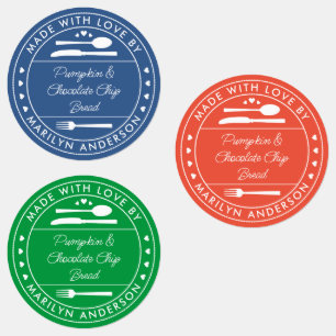 Blauer Orangengrün aus Liebe-Lebensmittelgeschenk Etiketten