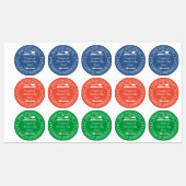 Blauer Orangengrün aus Liebe-Lebensmittelgeschenk Etiketten (Blatt)