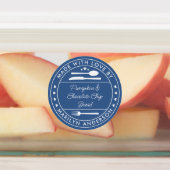 Blauer Orangengrün aus Liebe-Lebensmittelgeschenk Etiketten (Befestigt)