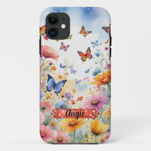 Blauer Oranger Schmetterling Florales iPhone / iP Case-Mate iPhone Hülle