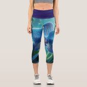 Blauer Orchid Capri Leggings (Vorderseite)