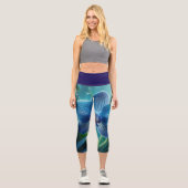 Blauer Orchid Capri Leggings (Vorderseite)