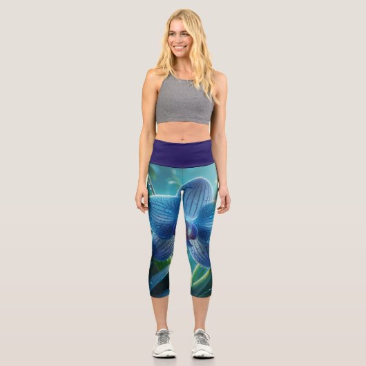 Blauer Orchid Capri Leggings (Vorderseite)