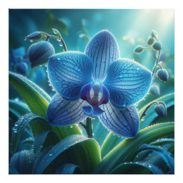 Blauer Orchid Fotodruck