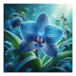 Blauer Orchid Fotodruck
