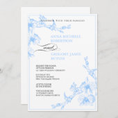 Blauer Orchid Hochzeitsempfang Einladung (Vorne/Hinten)