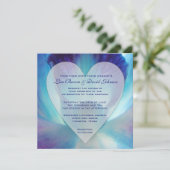 Blauer Orchid Hochzeitsempfang Einladung (Stehend Vorderseite)