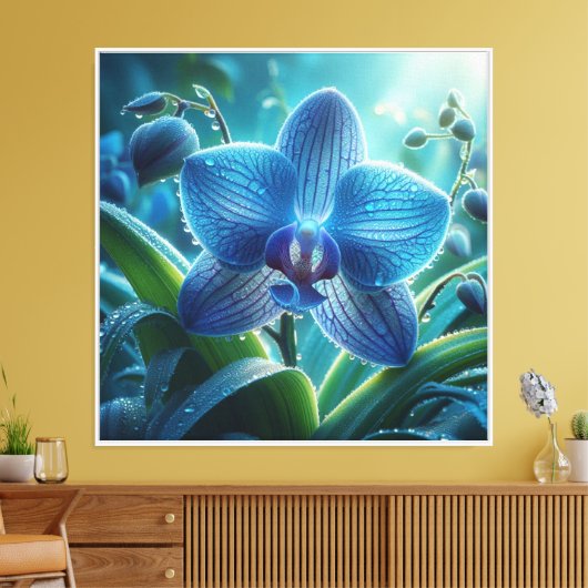 Blauer Orchid Leinwanddruck (Insitu (Wohnzimmer))