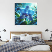Blauer Orchid Leinwanddruck (Insitu (Schlafzimmer))