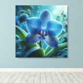 Blauer Orchid Leinwanddruck (Insitu (Holzboden))