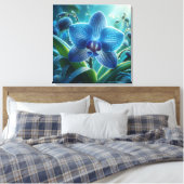 Blauer Orchid Leinwanddruck (Insitu (Schlafzimmer))