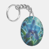 Blauer Orchid Schlüsselanhänger (Vorderseite links)