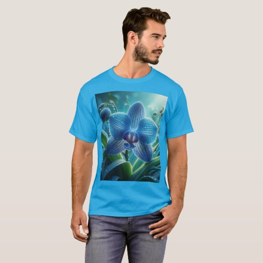 Blauer Orchid T-Shirt (Vorne ganz)