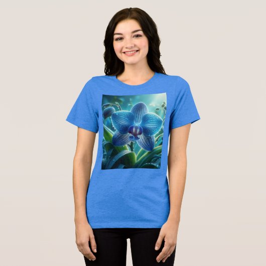 Blauer Orchid Tri-Blend Shirt (Vorderseite voll)