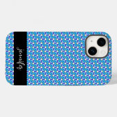 Blauer Orchideenmuster mit individuellem Namen Case-Mate iPhone Hülle (Rückseite (Horizontal))