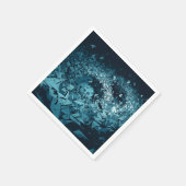 Blauer Origami-Sturm Abstract Art Design Serviette (Ecke)