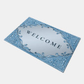 Blauer Ornamental-Doormat Fußmatte (Schrägansicht)