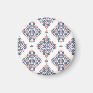 Blauer Ornamentiv Orange: Vintag nahtlos Magnet