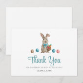 Blauer Osterhase Dankeskarte (Vorne/Hinten)
