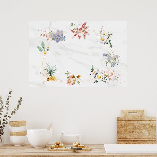 Blauer ovaler Rahmen Poster (Küche)