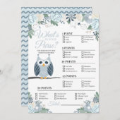 Blauer Owl Blütenblume Was ist in deiner Purse Gam Einladung (Vorne/Hinten)