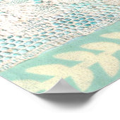 Blauer Owl & Lace Mixed Media Painting Poster (Ecke)