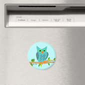 Blauer Owl Magnet (In Situ (Geschirrspüler))
