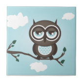 Blauer Owl Trivet Fliese (Vorderseite)