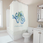 Blauer Ozean an der Küste Duschvorhang (Beispiel)