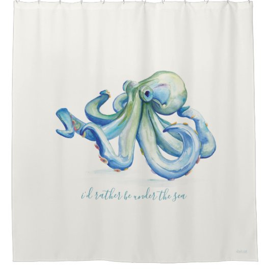 Blauer Ozean an der Küste Duschvorhang (Vorderseite)