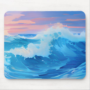 Blauer Ozean bei Sonnenuntergang Mousepad