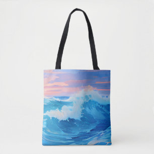 Blauer Ozean bei Sonnenuntergang Tasche