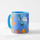 Blauer Ozean Blauer Blauer Himmel Tasse (Vorderseite Links)