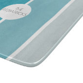 Blauer Ozean Blockiert Moderne Angesagte Charakter Schneidebrett (Ecke)