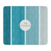 Blauer Ozean Blockiert Moderne Angesagte Charakter Schneidebrett (Vorderseite)