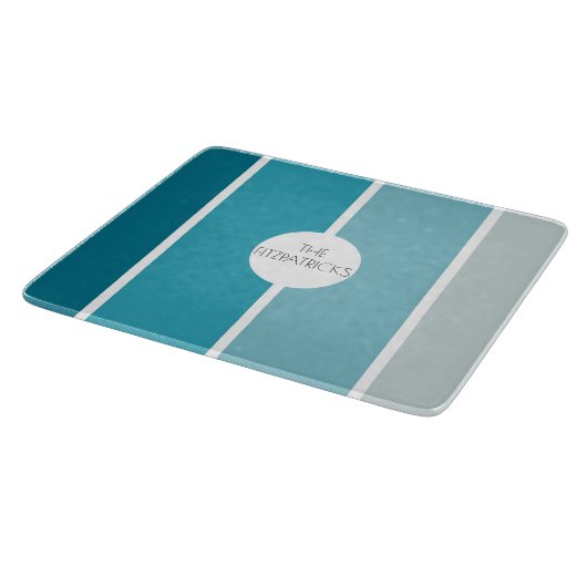 Blauer Ozean Blockiert Moderne Angesagte Charakter Schneidebrett (Ecke)