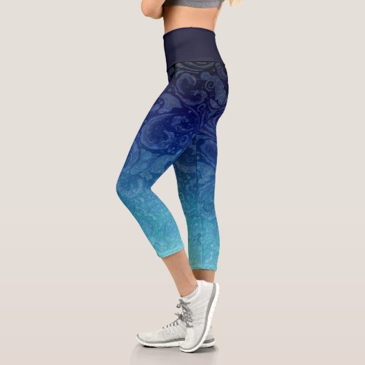 Blauer Ozean Capri Leggings (Links)