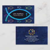 Blauer Ozean Christlicher Ichthus-Fisch Visitenkarte (Vorne/Hinten)