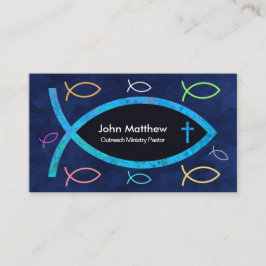 Blauer Ozean Christlicher Ichthus-Fisch Visitenkarte