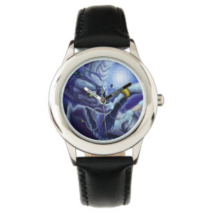 Blauer Ozean-Drache u. Perle Armbanduhr