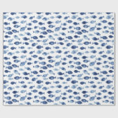 Blauer Ozean Fisch  Geschenkpapier (Flach)