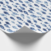 Blauer Ozean Fisch Geschenkpapier (Ecke)