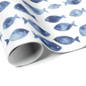 Blauer Ozean Fisch  Geschenkpapier (Rolleneckpunkt)