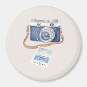Blauer Ozean Foto Kamera Magnet (Vorne)