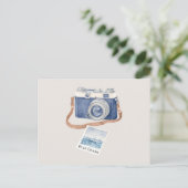 Blauer Ozean Foto Kamera Postkarte (Stehend Vorderseite)
