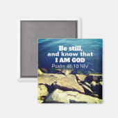 Blauer Ozean Foto Kraftvoller Bibelvers            Magnet (Vorderseite/Rückseite)