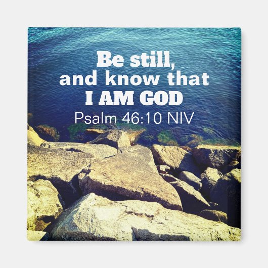 Blauer Ozean Foto Kraftvoller Bibelvers            Magnet (Vorne)