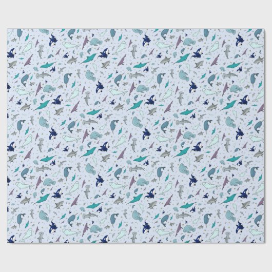 Blauer Ozean Geschenkpapier (Flach)
