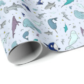 Blauer Ozean Geschenkpapier (Rolleneckpunkt)