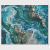 Blauer Ozean Geschenkpapier (Flach)